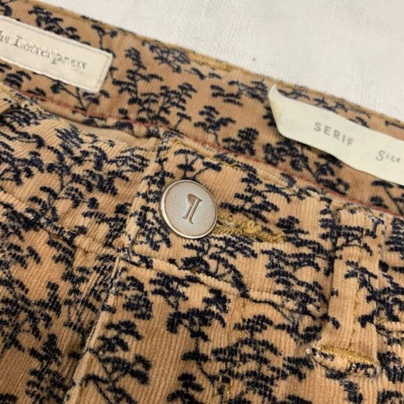 Pilcro the Letterpress Anthropologie 26 Serif corduroy skinny pants tan mid rise - Picture 7 of 10